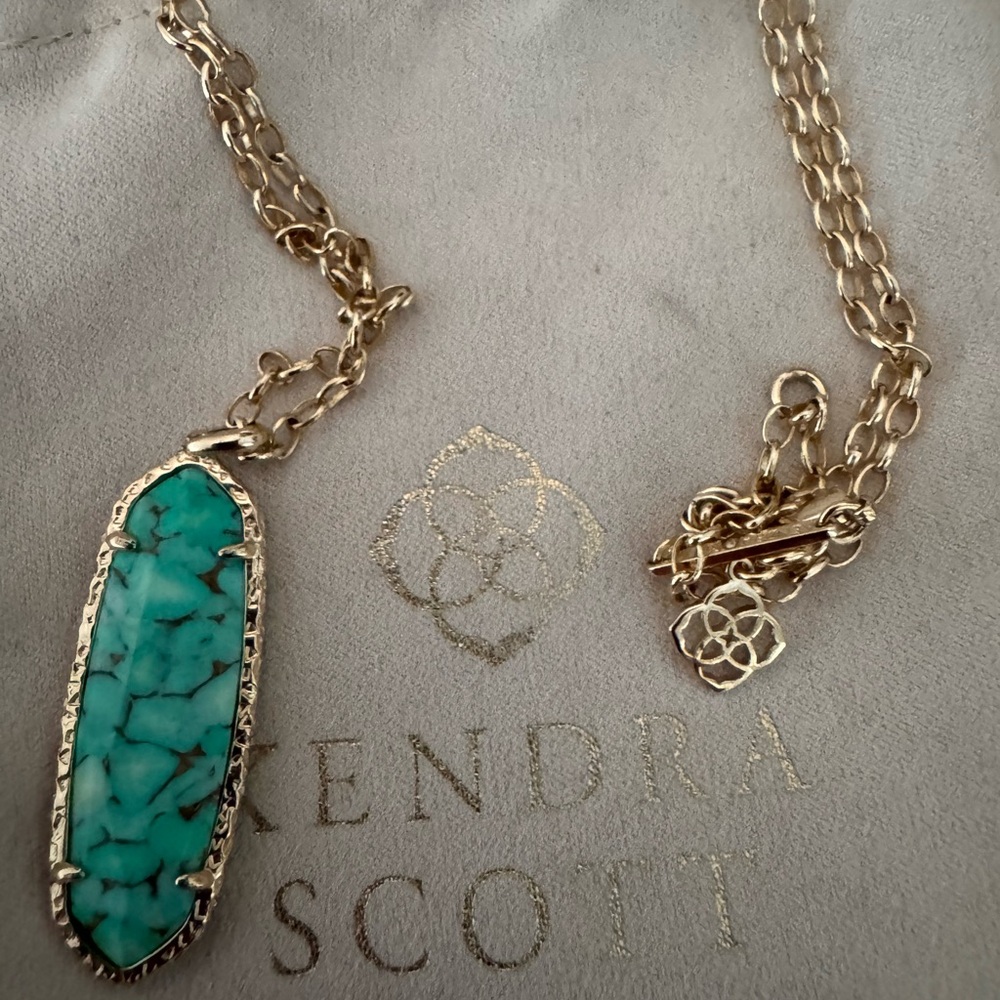 Kendra Scott Gold Necklace with Turquoise Pendant